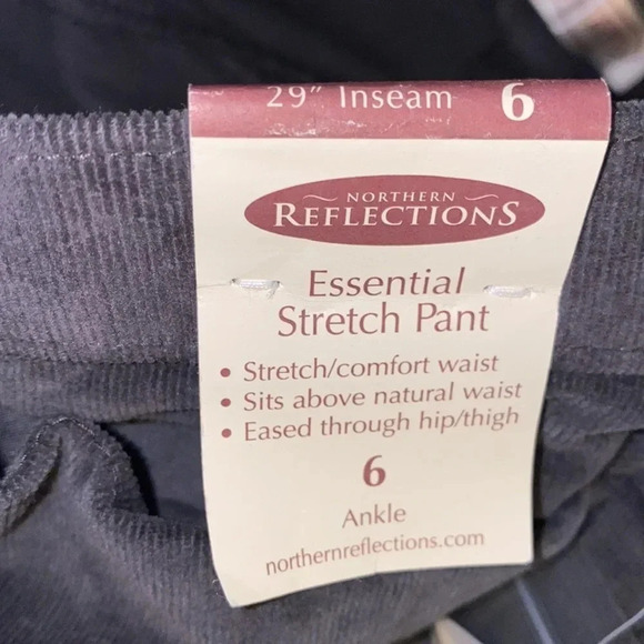 Northern Reflections Grey corduroy Essential Stretch pants Sz 6 - Picture 8 of 10